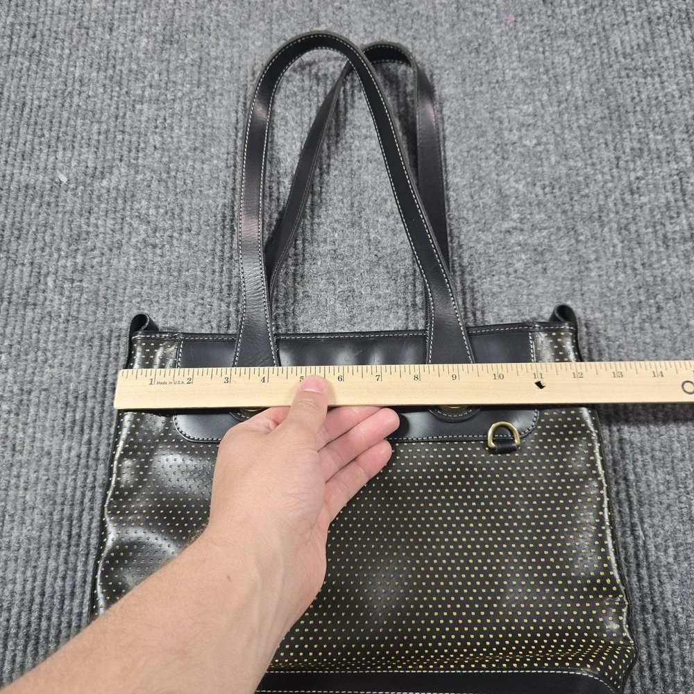 Vintage Dooney & Bourke Tote Bag‎ Womens Black Perforated Leather Made in USA